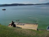 Ferienhaus mit Angler Steg am Lipno Stausee in Radslav